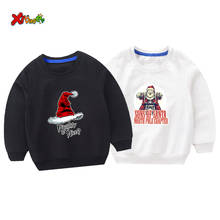 Crianças engraçado natal sweatshirts legal papai noel bebê hoodie meninos meninas roupas de algodão infantil manga longa camisola da criança 2024 - compre barato