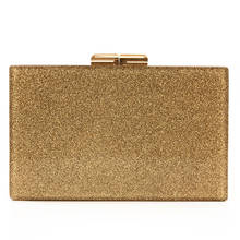 LuxEcho 2020 new Dinner Bag acrylic gold powder Sequin bag hard box women bag messenger chain 2024 - buy cheap