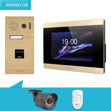 HOMSECUR 7" Wired Video Door Intercom System CCTV Camera Wired PIR Motion Sensor Fingerprint Unlock 800TVL Camera IP65 2024 - buy cheap