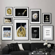 Wall Art Canvas Painting Golden Champagne Armand de Brignac Oysters Nordic Posters And Prints Wall Pictures For Living Room 2024 - buy cheap