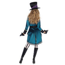 Hot 7pcs Clown Mad Hatter Costume for Adults Women Fantasias Sexy Magician Cosplay Halloween Carnival Magic Dress 2024 - buy cheap