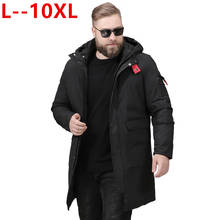Jaqueta longa masculina de algodão, casaco longo de inverno à prova de vento, 10xg, 8xg, roupas de marca, casaco casual de qualidade com parka preto para homens 2024 - compre barato
