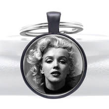 Classic Fashion Marilyn Monroe  Glass Cabochon Key Chains Charm Men Women Sexy goddess Pendant Key Rings Jewelry Gifts 2024 - buy cheap