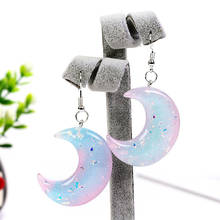 1pair Fashion Craft  Glitter Moon Drop Earrings Resin earring for Birthday Gift Child  Girls Teens Jewelry 2024 - buy cheap