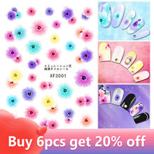 1 Sheet Colorful Nail Art Flower Painting Nail Pre-glued Transfer Stickers For Nail Art DIY Decoration Foil Decals 2024 - buy cheap