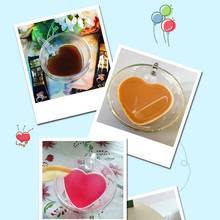 180/240 ml Heart Love Shaped Double Wall Glass Mug  Resistant Tea Cup Milk Juice Cup Drinkware Coffee Cups Mug Gift 2024 - buy cheap