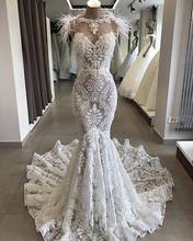 Vestido de noiva luxuoso, com renda até o chão, feito sob encomenda, 2020 2024 - compre barato