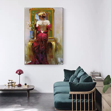 Abstract Dancing girl Oil Painting on Canvas Scandinavian Posters and Prints Wall Art Picture for Living Room Cuadros 2024 - buy cheap