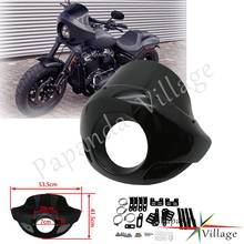 Universal 5.75" Headlight Fairing Short Smoke Windscreen Round Head Lamp Mask Cowl Universal for Harley Motorcycle 35-49mm Fork 2024 - buy cheap