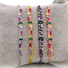 JUWANG Fashion DIY Women Chain Bracelets Jewelry Cubic Zirconia Crystal Rainbow Adjustable Bracelet Bangles For Birthday Gifts 2024 - buy cheap