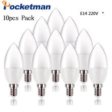 10Pcs/lot E14 LED Candle Bulb AC 220V led light Candle Bulbs Lamps Warm/White Energy Saving Light For  Bedroom Home Decoration 2024 - buy cheap