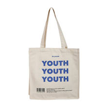 Bolsa feminina de lona para jovens, bolsa de ombro feminina com estampa de letras reutilizável 2024 - compre barato