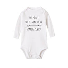 Você vai ser avós recém-nascidos bebê bodysuit algodão manga longa infantil do bebê meninos meninas macacão corpo do bebê roupas 2024 - compre barato