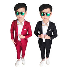 Kids Tuxedo Suit Formal Boys Wedding Suits Dress Children School Uniform Spring Blazer Pants Teenager Clothes Festive Costume 2024 - buy cheap