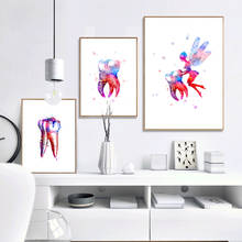 Set of 3 Tooth Watercolor Print Tooth Fairy Dental Art Dentist Poster Teeth Anatomy Stomatology Decor Clinic Wall Decor  poster 2024 - buy cheap