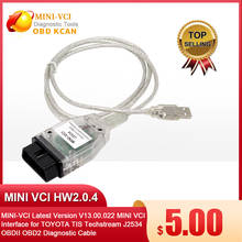 MINI-VCI-Interfaz V13.00.022 MINI VCI para TOYOTA TIS, Cable de diagnóstico OBD2, Techstream J2534, última versión 2024 - compra barato