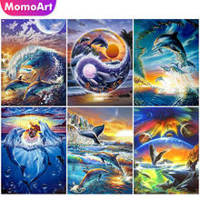 MomoArt Diamond Painting Dolphin Cross Stitch Kits 5D DIY Full Square Diamond Embroidery Animal Christmas Decoration 2024 - buy cheap