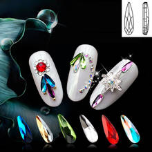 Mini decoración de diamantes de imitación para uñas, accesorio plano de 2x6mm, gota de lluvia pequeña, piedra de cristal 3D para uñas 2024 - compra barato