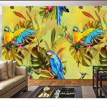 mural  papel de parede  HD aesthetic Southeast Asian style retro hand-painted flowers and birds decorative painting murals 2024 - buy cheap