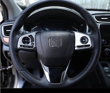 2 unids/set del volante del coche de lentejuelas cubierta decoración Interior Trim para Honda CRV 2017 ABS cromado Accesorios 2024 - compra barato