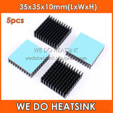 WE DO HEATSINK 5pcs 35x35x10mm Aluminum Heatsink Black Anodize With Blue Thermal Conductive Adhesive Pad 2024 - buy cheap