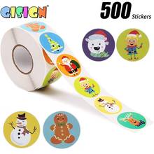 500pcs Cute Christmas Sticker Seal Labels Stickers Laptop Pattern Cartoon Waterproof Reward Sticker For Kids Children Toys Gift 2024 - buy cheap