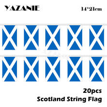 Yazanie 14*21cm 20 pçs 5 metros escócia corda bandeira pendurado escócia mundo nacional país bandeira bunting usado para o festival 2024 - compre barato