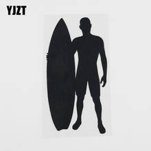 YJZT 16.1CMX8.5CM Cartoon Surfer Surfboard Sports Decal Vinyl Car Sticker Black/Silver 8A-0178 2024 - buy cheap