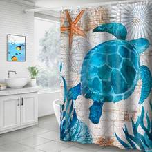 Sea Turtle Print Waterproof Shower Curtain Polyester Fabric Bath Curtain Octopus Washable Home Bath Decor Curtains With 12 Hooks 2024 - buy cheap