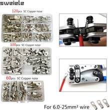 60/100/ 120PCS 6-25mm Various Tin-Plated Copper Lugs, Ring Crimp Terminals, Battery Wire Welding, Wire And Cable Connector Kit 2024 - buy cheap