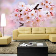 Diantu-mural 3d de flores de melocotón para pared, papel tapiz para el fondo del sofá, murales 3d de estilo chino, murales fotográficos 3d frescos para pared 2024 - compra barato