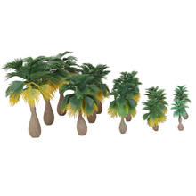 15pcs Mini Layout Model Train Palm Trees Tropical Forest Scenery Scale N Z 1:100-1:300 Green and Brown 2024 - buy cheap