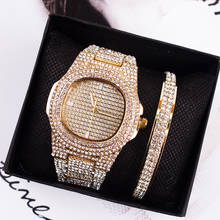 2pcs Set Women Watch Bracelet Luxury Diamond Fashion Quartz Wristwatch Bracelet Ladies Female Clock zegarek damski Reloj Mujer 2024 - buy cheap