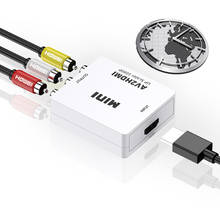 Преобразователь AV в HDMI композитный аудио и видео (CVBS) на HDMI красный желтый и белый Lotus в HDMI для ТВ-приставки монитора компьютера 2024 - купить недорого