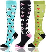 Running Men Women New Compression Socks Funny Animal Cat Dog Prints Unisex Outdoor Running Cycling Long Pressure Stockings High 2024 - buy cheap