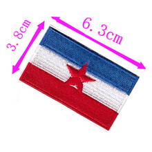 Patch bordado para bandeira da rússia, 6.3cm de largura, alta qualidade, para costura em suporte, emblema, distintivo, faixa, logotipo, estrela vermelha, adesivo azul 2024 - compre barato