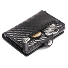 2023 New RFID Card Holder Wallet with Organizer Coin Pocket Carbon Fiber Credit Card Holder Men Slim Wallet Anti-theft Card Case 2024 - buy cheap