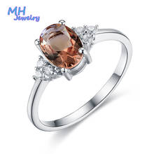 MH Diaspore zultanita anillo de piedras preciosas para mujer, anillo sólido de Plata de Ley 925 que cambia de Color para boda, regalo de joyería de compromiso 2024 - compra barato