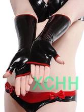 sexy design unisex latex exotic lingerie black red spliced no fingers gloves club cekc zentai fetish 2024 - buy cheap