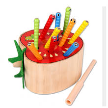 Brinquedo infantil de madeira 3d montessori, brinquedo educativo, vem com as crianças da apple, para combinar jogos de matemática 2024 - compre barato
