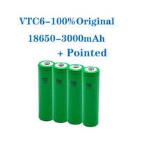 Литий-ионный перезаряжаемый аккумулятор VariCore VTC6, 3,7 в, 3000 мАч, 18650, 30 А, разряд для аккумуляторов US18650VTC6 + заостренный 2024 - купить недорого