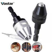 Vastar-mandril de broca sem chave, ferramenta de conversão 0.3-3.6mm, haste sextavada de 1/4 ", mandril adaptador de troca rápida para broca elétrica