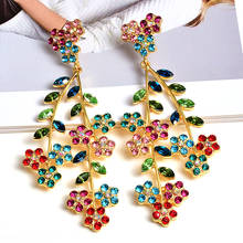Statement Colorful Crystal Long Earrings High-grade Fashion Rhinestone Drop Earring New Jewelry Accessories For Women Wholesale 2024 - buy cheap
