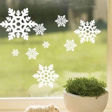14pc White Snowflake Stickers Window Glass Wall Decorating Hollow Sticker New Year Home Christmas Tree Decoration Sticker 2024 - buy cheap