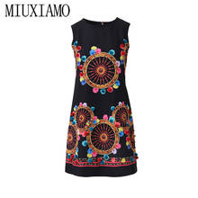 MIUXIMAO-vestido de fiesta de algodón para mujer, vestido elegante informal con estampado de rueda de alta calidad, diamantes de colores, 2020 2024 - compra barato