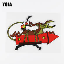 YOJA 18X12.2CM Funny Cartoon Animal Pattern Vinyl Decal The Wolf On The Rocket Car Sticker 19A-0036 2024 - buy cheap
