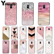 Yinuoda; Цвет: розовый, золотистый; блеск Мрамор чехол для телефона для samsung Galaxy A7 A50 A70 A20 A30 A40 A8 A6Plus A8Plus A9 2018 2024 - купить недорого
