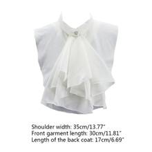 Женская винтажная рубашка с оборками и бантом, шифоновая блузка с ложным воротником 2024 - купить недорого
