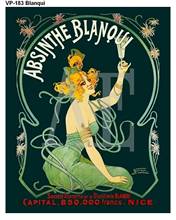 Absinthe blanqui nouveau senhora no vestido verde adesivo de parede de seda poster arte luz lona decoração para casa 2024 - compre barato