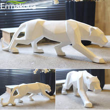 Ermakova estátua de leopardo, estatueta de resina abstrata de leopardo, enfeite moderno de decoração para casa e escritório, feito à mão 2024 - compre barato